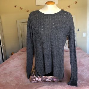 American Eagle XL Grey cable knit sweater
